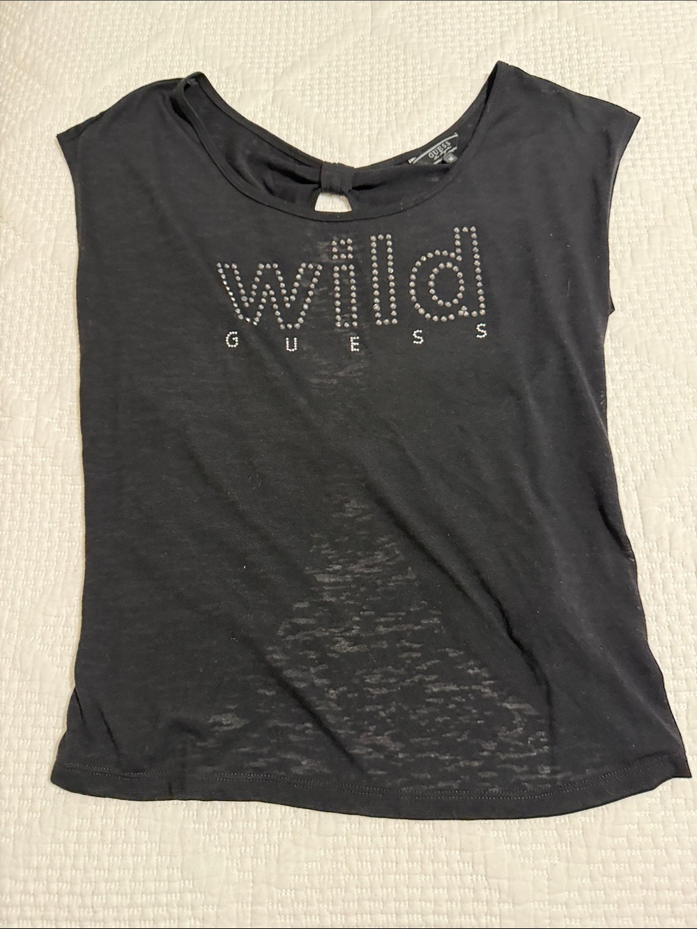 GUESS Black Studded "Wild" Tank Top